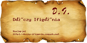 Dóczy Ifigénia névjegykártya